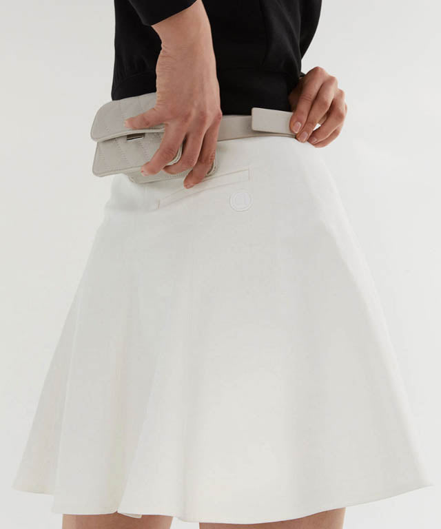 Anell Golf Cotton Flared Skirt - Ivory